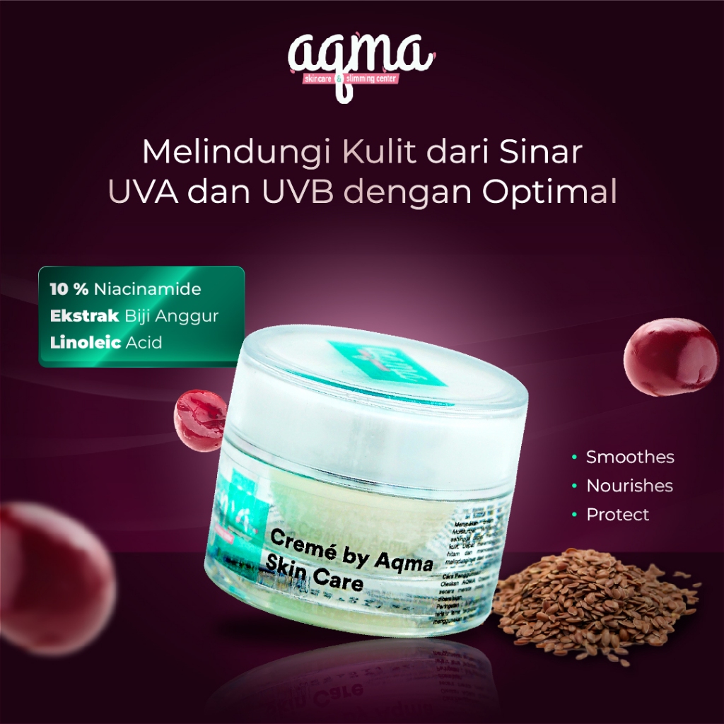 AQMA SKINCARE - Creme SPF 50 / Sunscreen + Base Makeup / Niacinamide / Arbutin / Glutathione / UV Pr