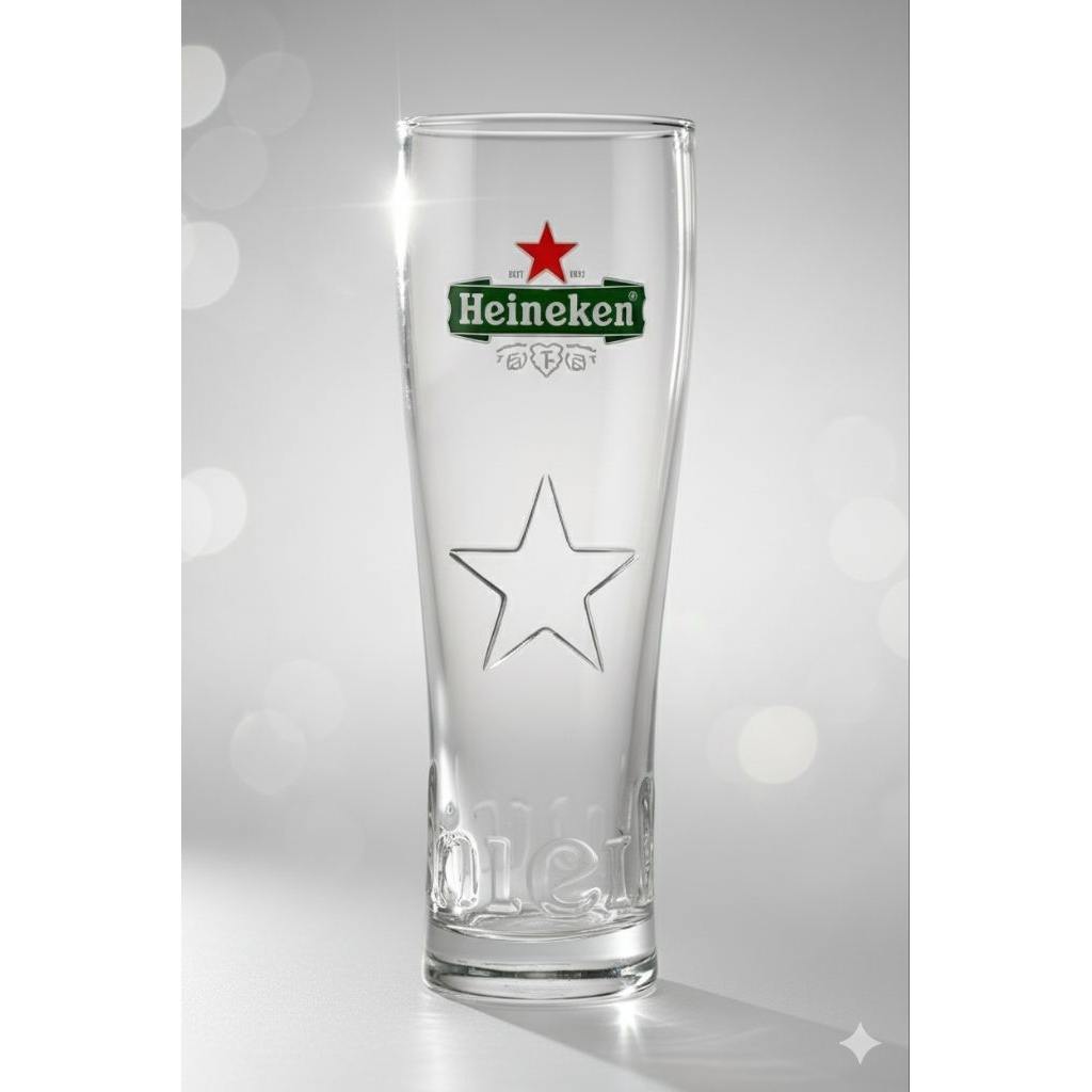 Gelas Kaca Heineken Original Import – Cocok untuk Bir, Soda & Minuman Dingin 250Ml 6pcs