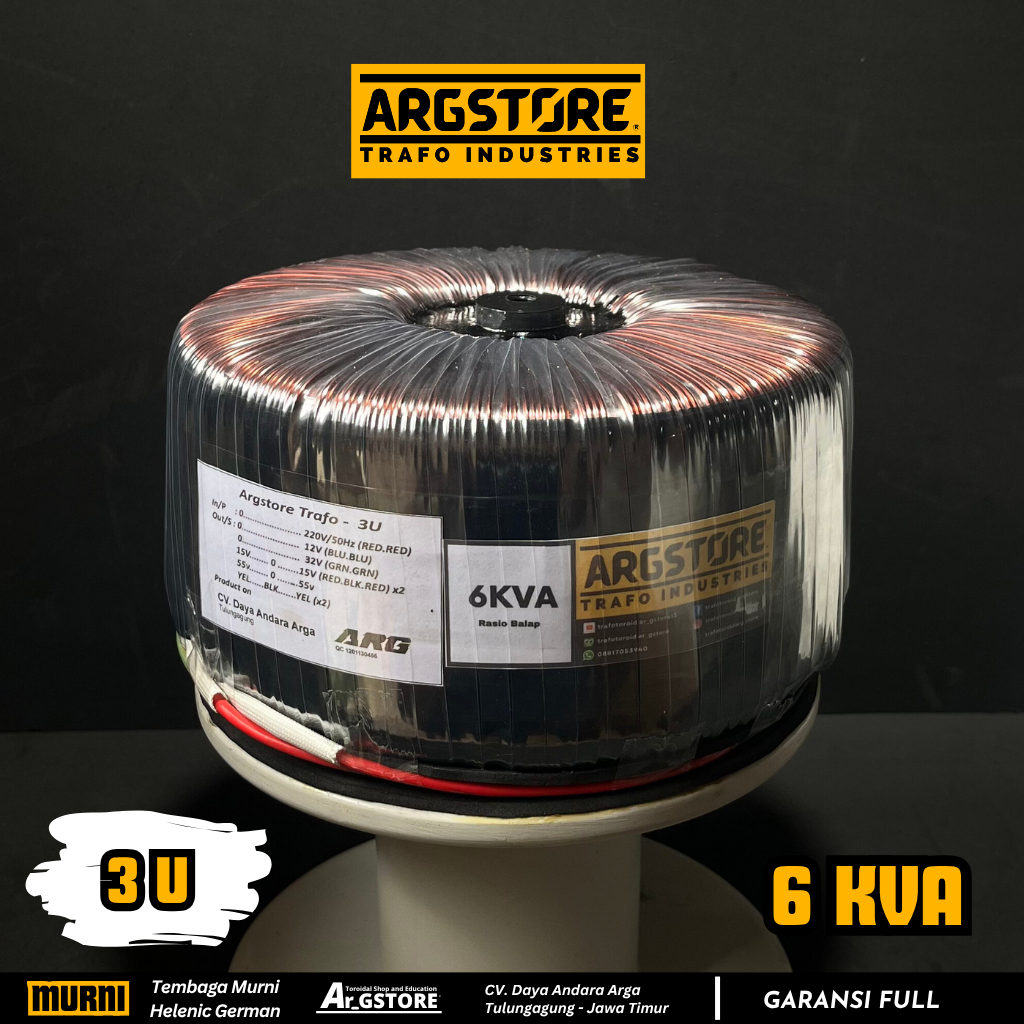 Trafo toroid donat 6 KVA Murni Spek Class H