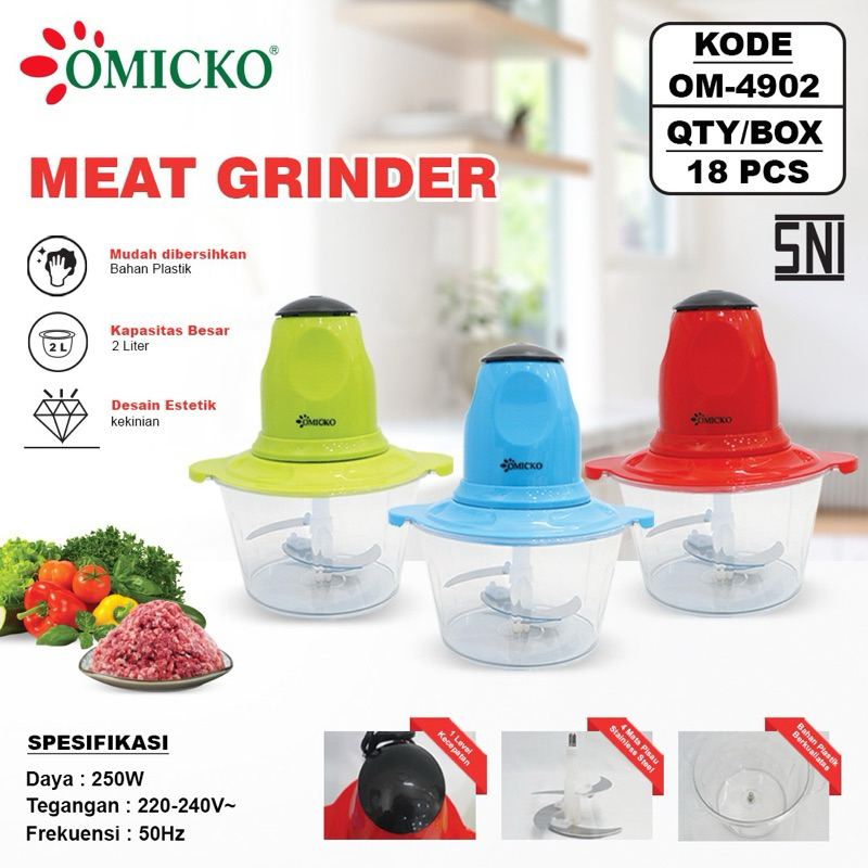 Choper Omicko Meat Grinder Penggiling Daging OM-4902 Cooper Daging dan Bumbu