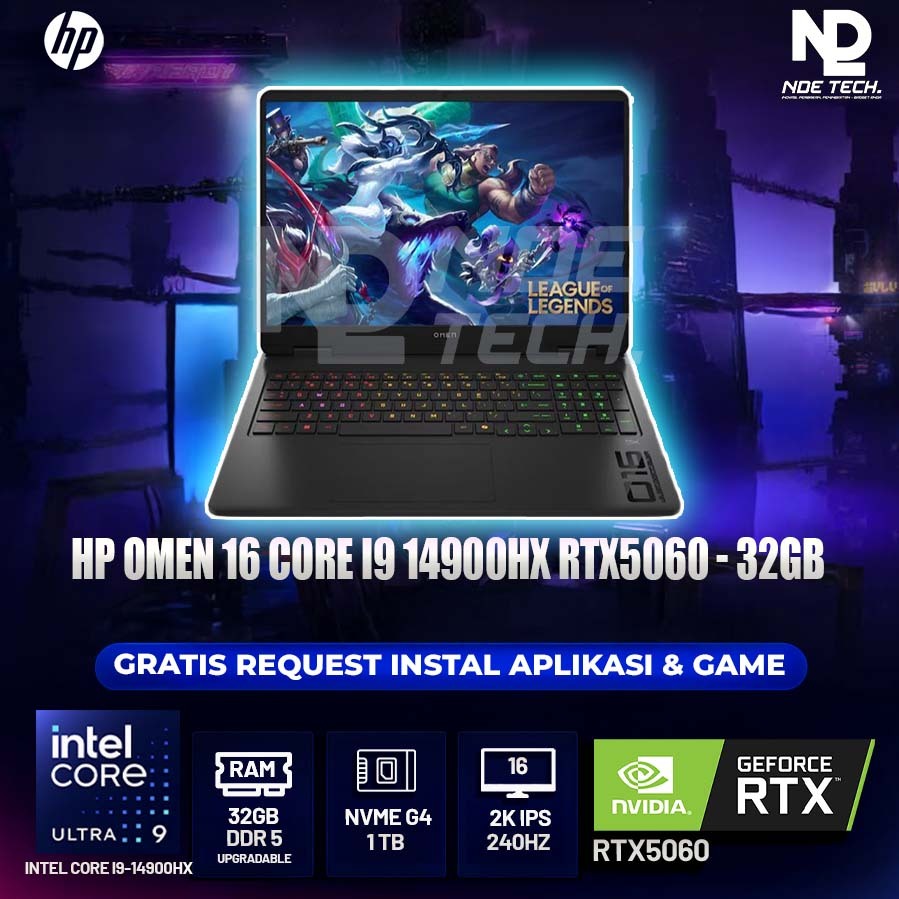 HP OMEN 16 CORE I9 14900HX RTX5060