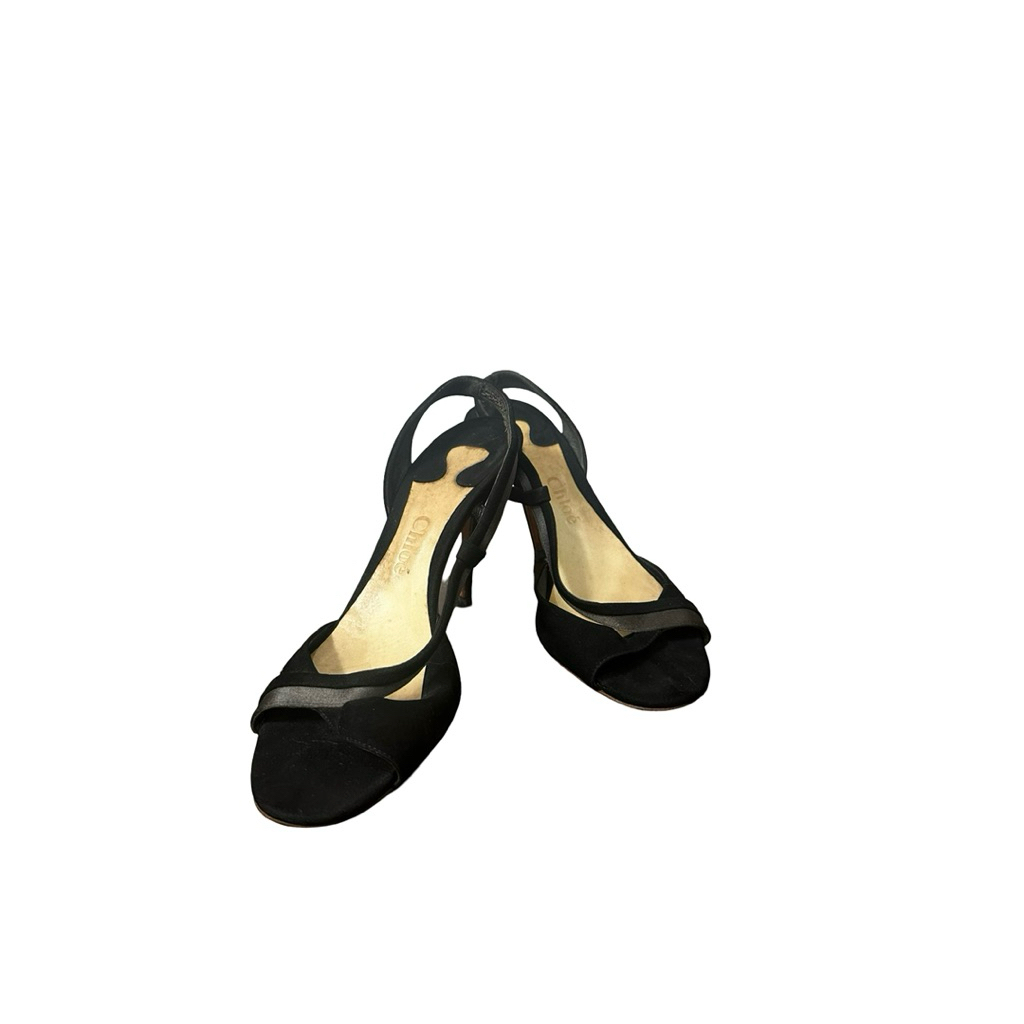 Chloe Black Suede Leather Heels EU37.5 ORIGINAL preloved