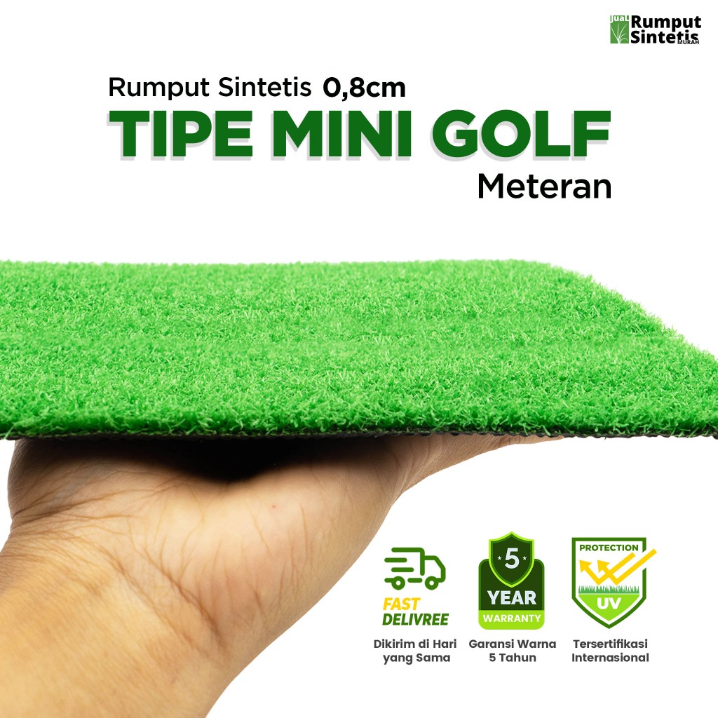 Rumput Sintetis Mini Golf 8mm meteran | Rumput Palsu Dekorasi Outdoor Indoor Artificial Grass