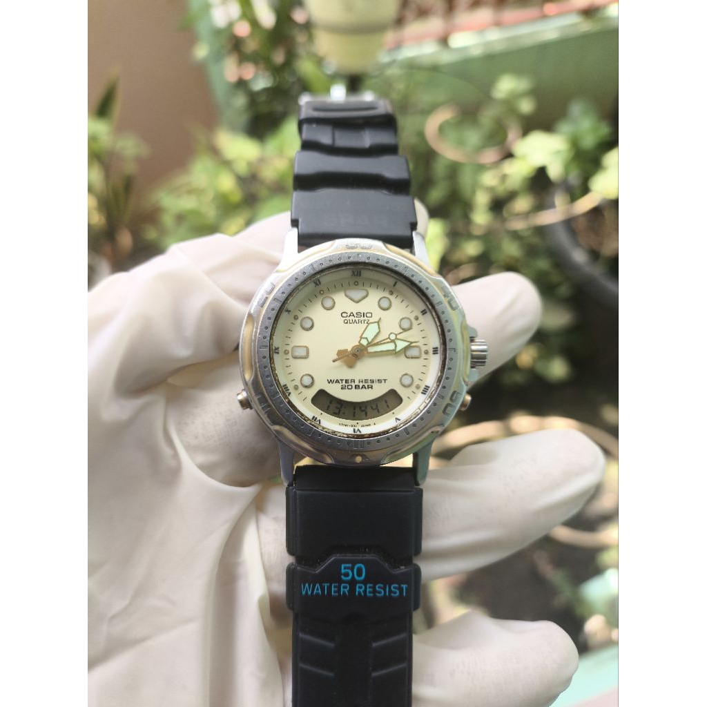 (Harga Net) Jam Tangan Casio AD-701 Original Model Diver Vintage Rare (langka) Strap Aftermarket Fun