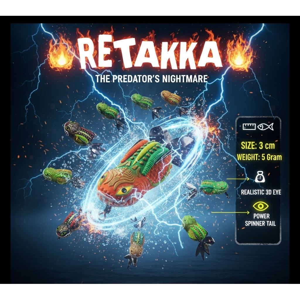 Soft Frog 3D RETAKKA Lure HOOK VMC Umpan pancing casting gabus & Toman