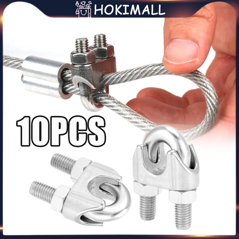 10pcs Klem Seling Kuku Macan 2-3mm / Klem Sling Wire Rope / Klem Kabel Baja Clemp Tali Kawat Baja