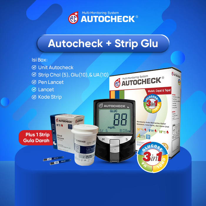 Autocheck 3 in 1 CGU + 1 Box Strip Gula Darah