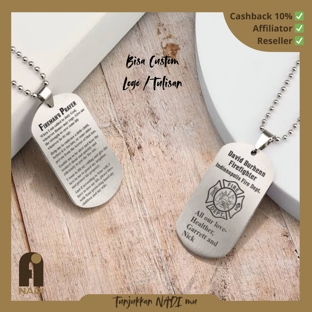 NADI Dog tags Military Necklace / Kalung dog tag militer custom