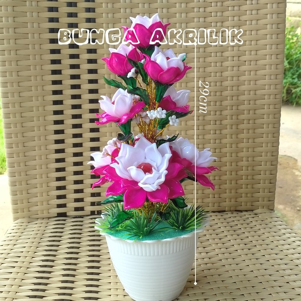 bunga hias akrilik | bunga akrilik handmade | bunga pajangan akrilik