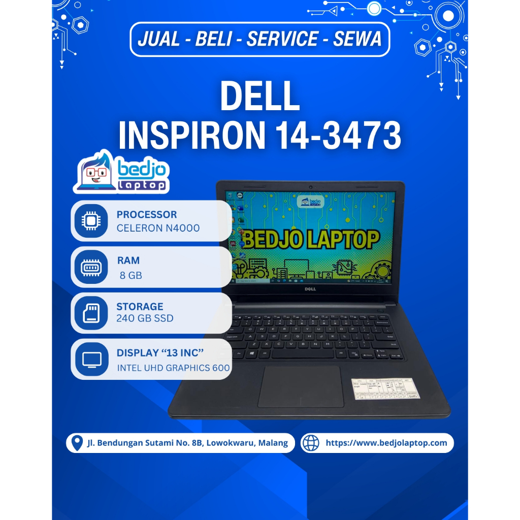 Laptop DELL INSPIRON 14-3473 TERLARIS Laptop Dell Murah Untuk Mahasiswa, Laptop Second 1jutaan Berga