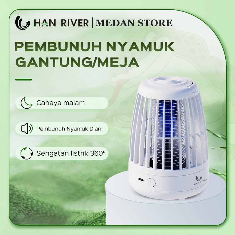 [Dikirim dari Medan]HAN RIVER Lampu Nyamuk Mosquito Killer Sinar UV Perangkap Nyamuk
