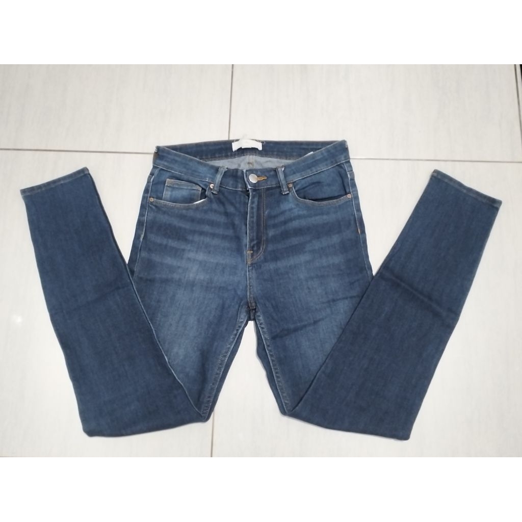 Prelove Celana Jeans Navy Highwaist - HnM