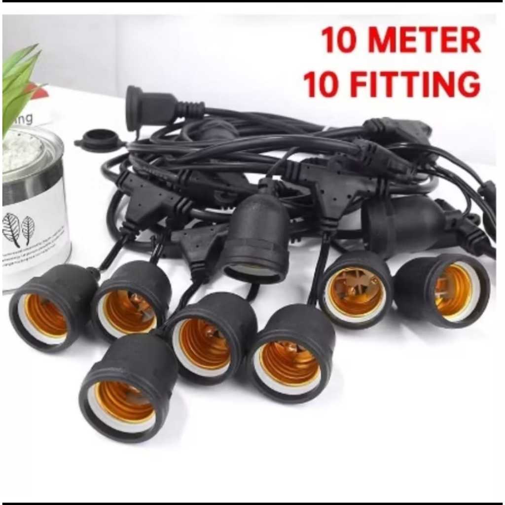 KABEL FITTING LAMPU GANTUNG E27 10 METER 10 FITTING / KABEL LAMPU GANTUNG 10 METER