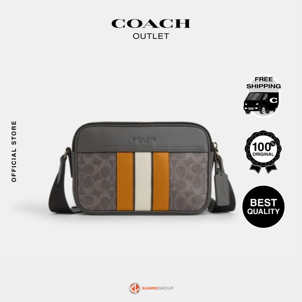 Coach Graham Crossbody in Signature with Varsity Stripe - Tas Selempang Pria