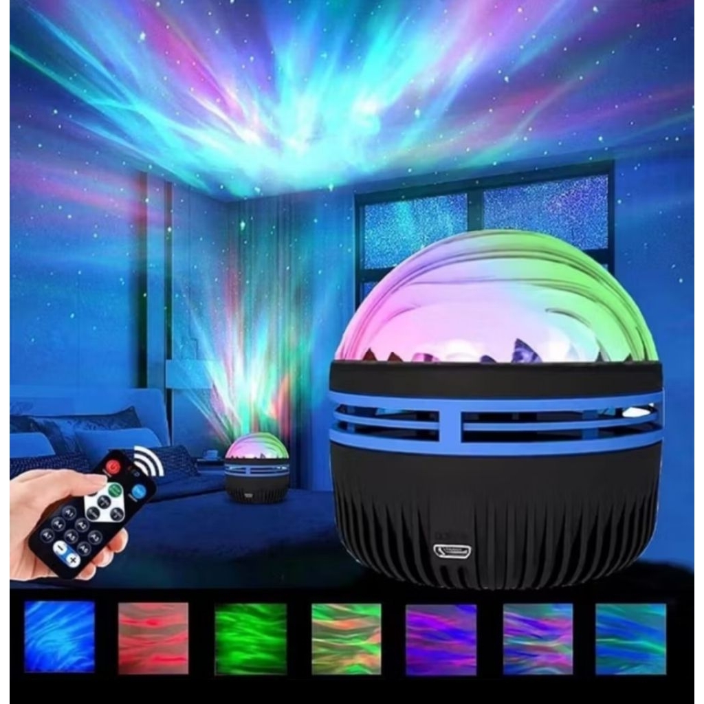 Lumiau_Boomaww Lampu Proyektor Aurora Mini Lamp Lampu Galaksi Aurora Mini Lampu Tidur Aurora Q6