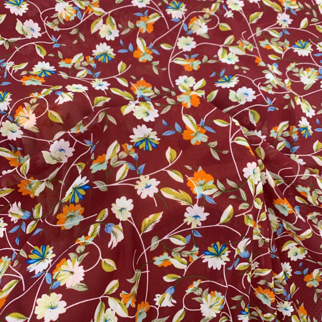 kain ceruty motif bunga - kain ceruty - kain ceruty premium - kain motif premium - kain motif bunga