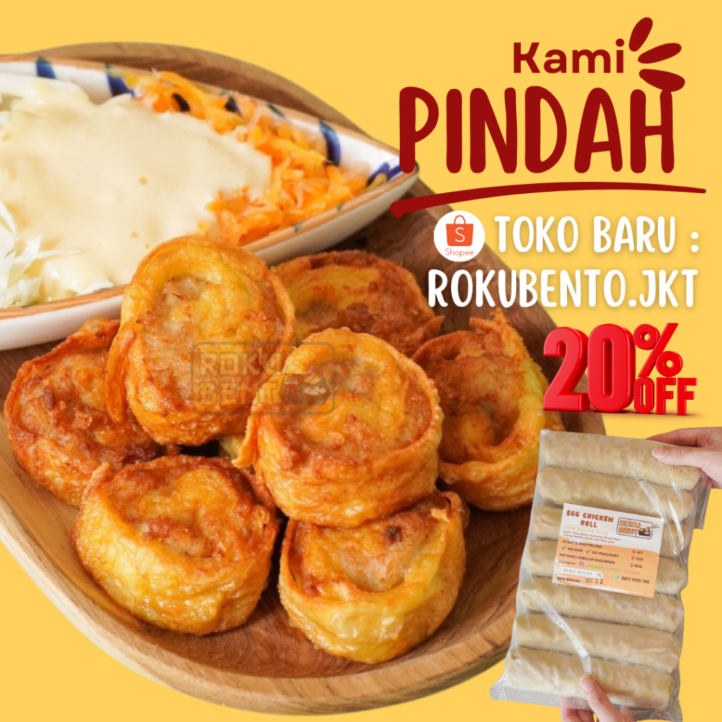 Egg Chicken Roll Roku Bento | Egg Roll Bento Frozen Homemade Eggroll - Nugget Lauk Bekal Praktis