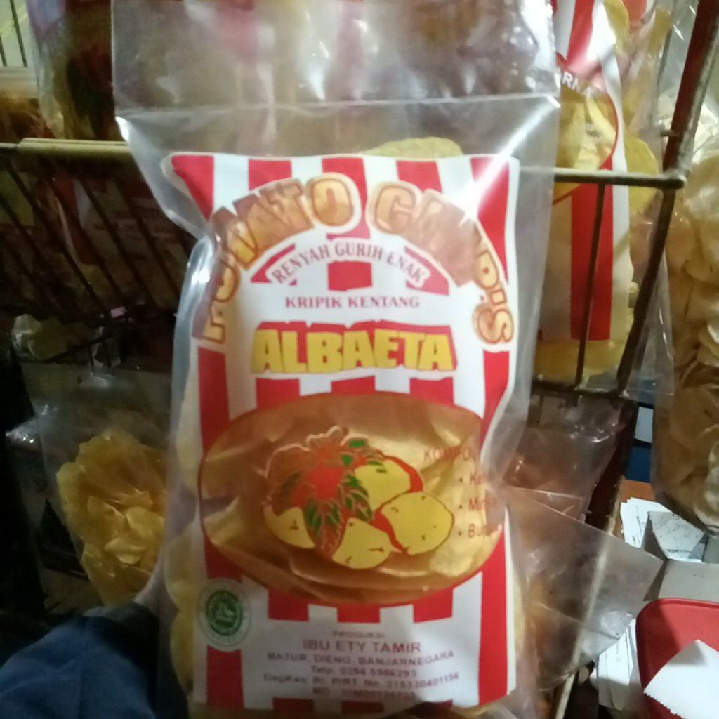 keripik kentang kemasan 100 gr