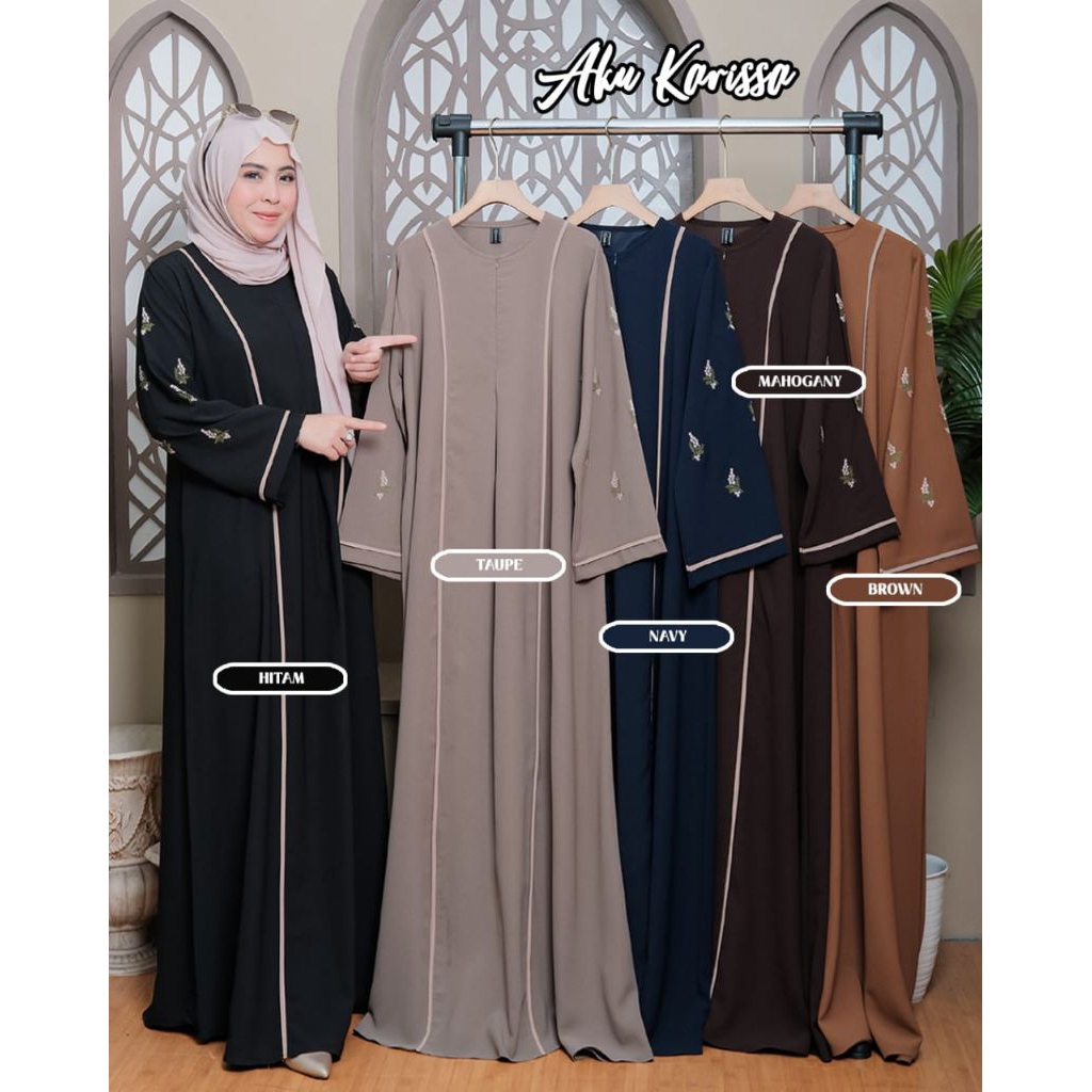ZERINA ABAYA BAHAN SABRINA MIX BORDIR ORI BY AKU KARISSA/ ZERINA ABAYA BY AKU KARISSA/ GAMIS ZERINA 