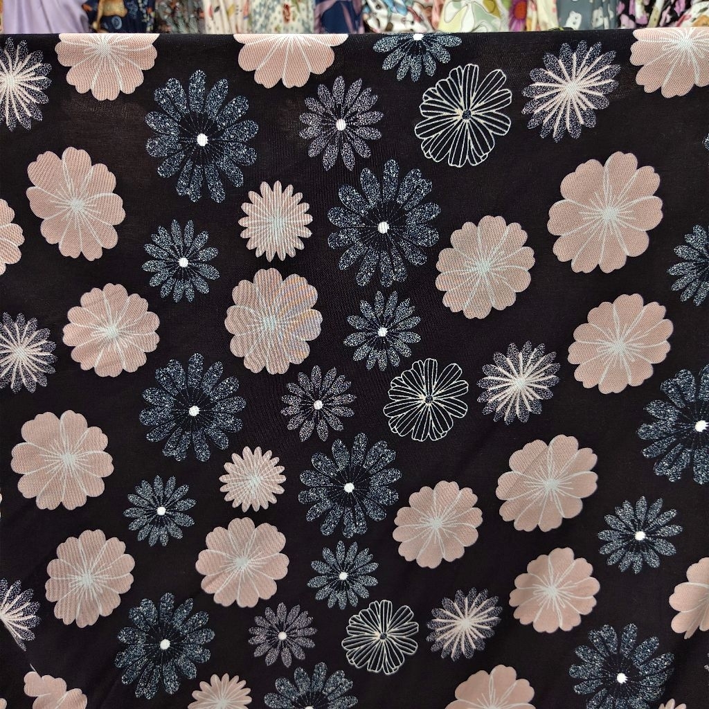 KAIN RAYON VISCOSE PREMIUM MOTIF BUNGA - KAIN RAYON MOTIF KEMBANG HARGA/0,5M