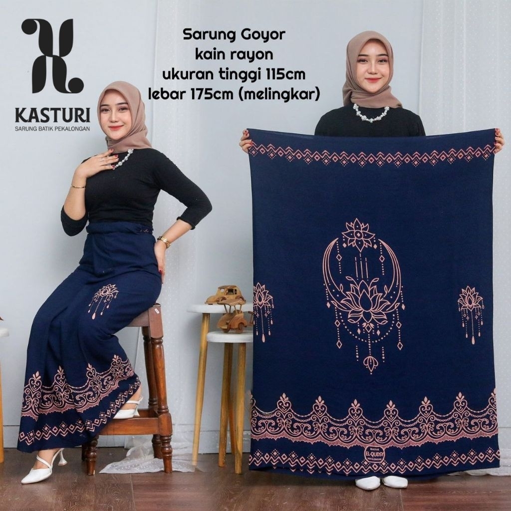 Sarung Batik Wanita Motif Lotus Premium – Elegan & Nyaman / Sarung Santri santung