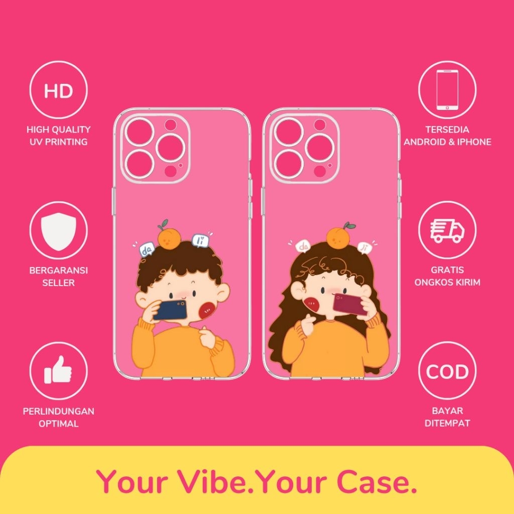 Custom Case Couple Boy & Girl All Type Hp Softcase Anticrack Lucu Cute Casing Cassing Costum Costume