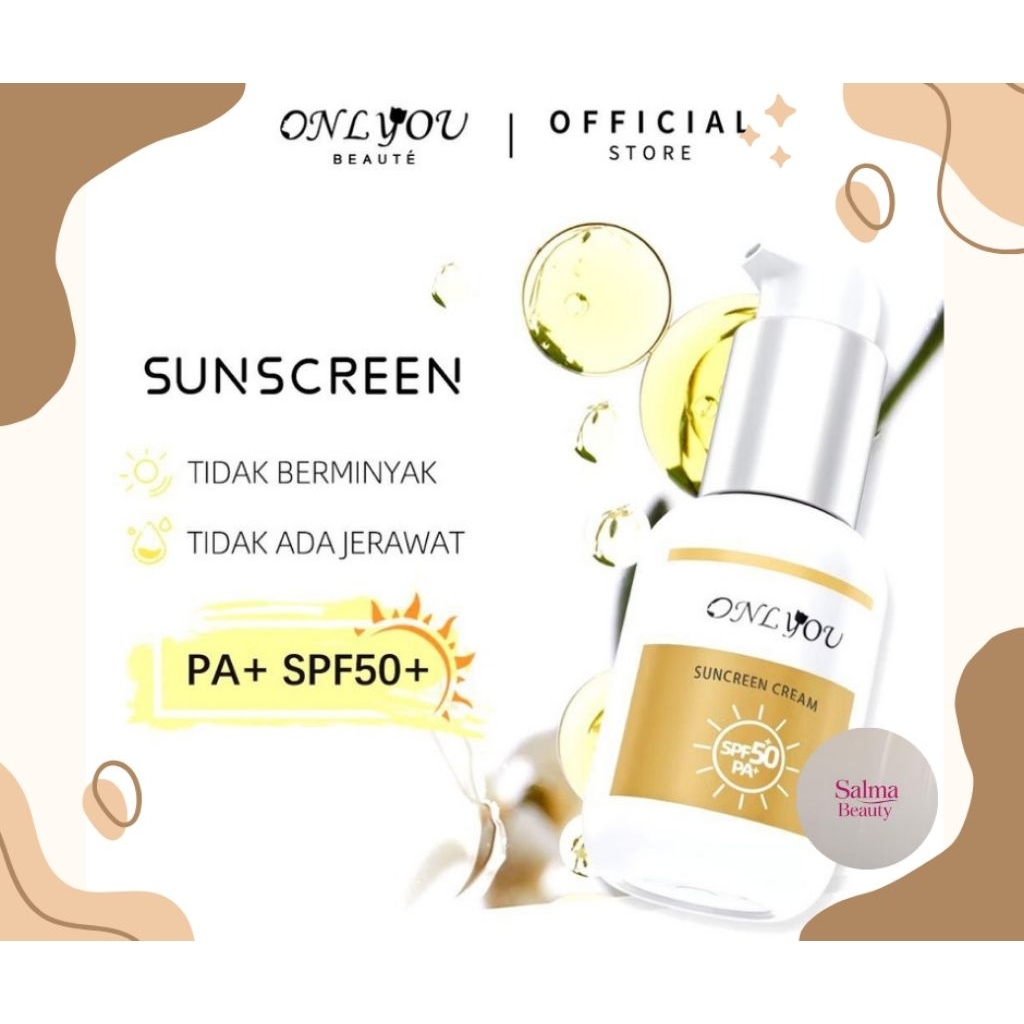 *Salma Beauty* ONLYOU Sunscreen Cream SPF50+PA+ Tabir Surya 50ml ORI — Skincare Sunblock ONLYOU (Har