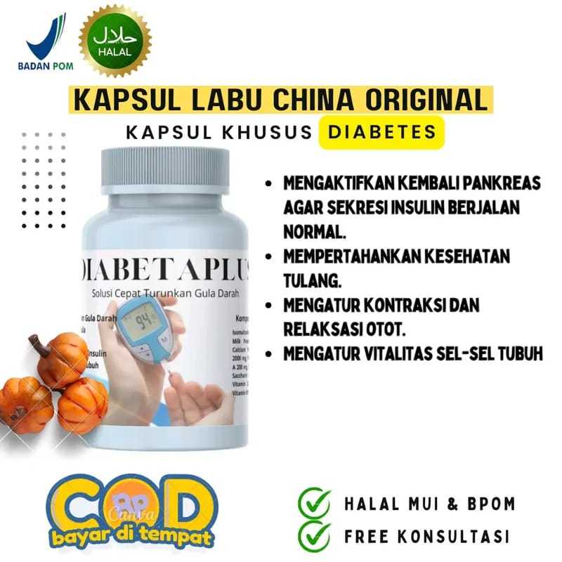 Diabetaplus Kapsul Labu Cina Untuk Diabetes Asli