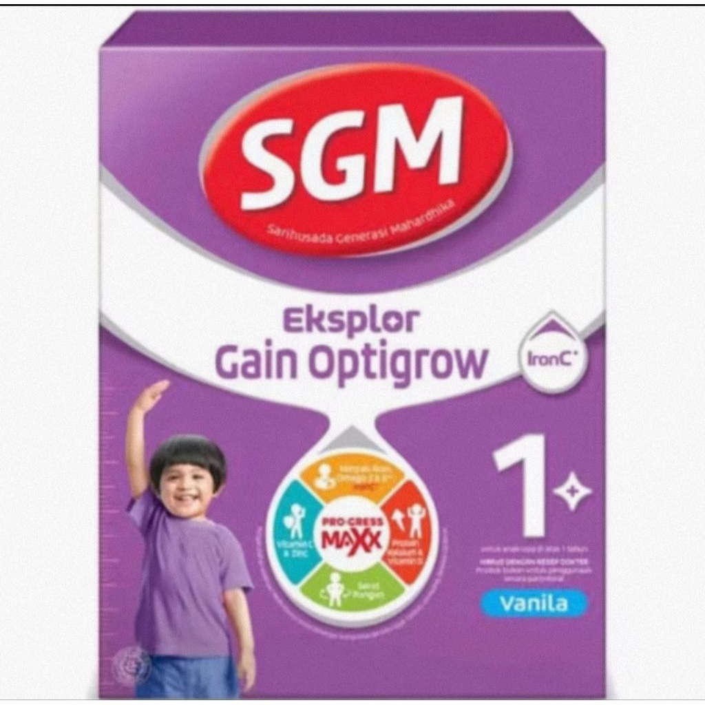 SGM explore GAIN OPTIGROW 1+ VANILA 800gr exp. 2027 sgm ungu