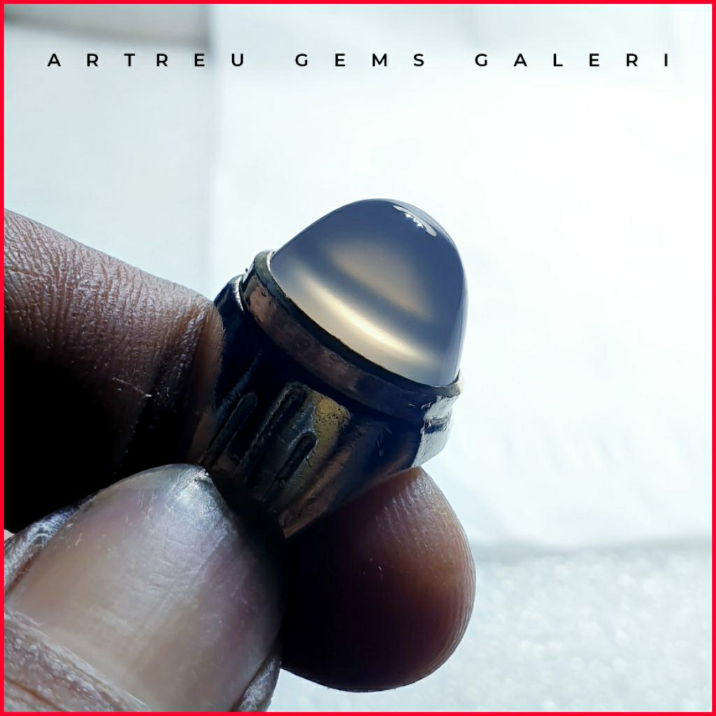 Batu Anggur Way Kanan - Grey | COD Bisa | Cincin Batu Akik Ring 5-10