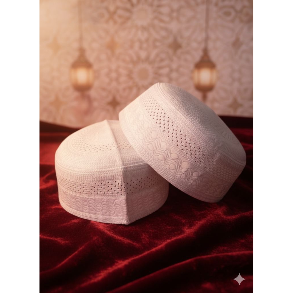 Grosir isi 10 Kopiah haji kopiah putih kopiah bulat peci haji peci putih