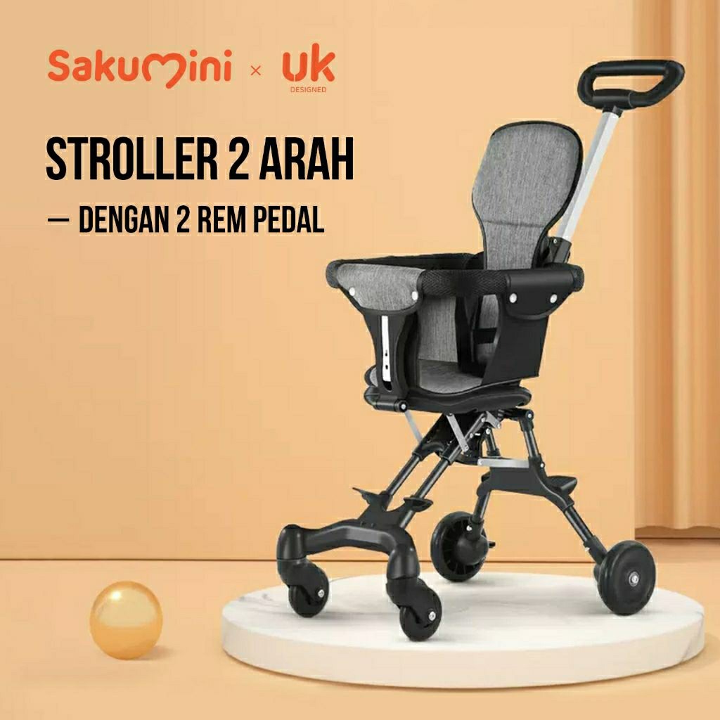 Sakumini Stroller Portable Foldable Kereta Dorong Lipat | Stroller 2 Arah | Kereta Dorong Anak Bayi 