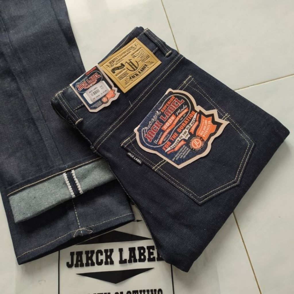 JACK LABEL ORIGINAL DENIM RAW 15 OZ REGULER JEANS BLACK INDIGO