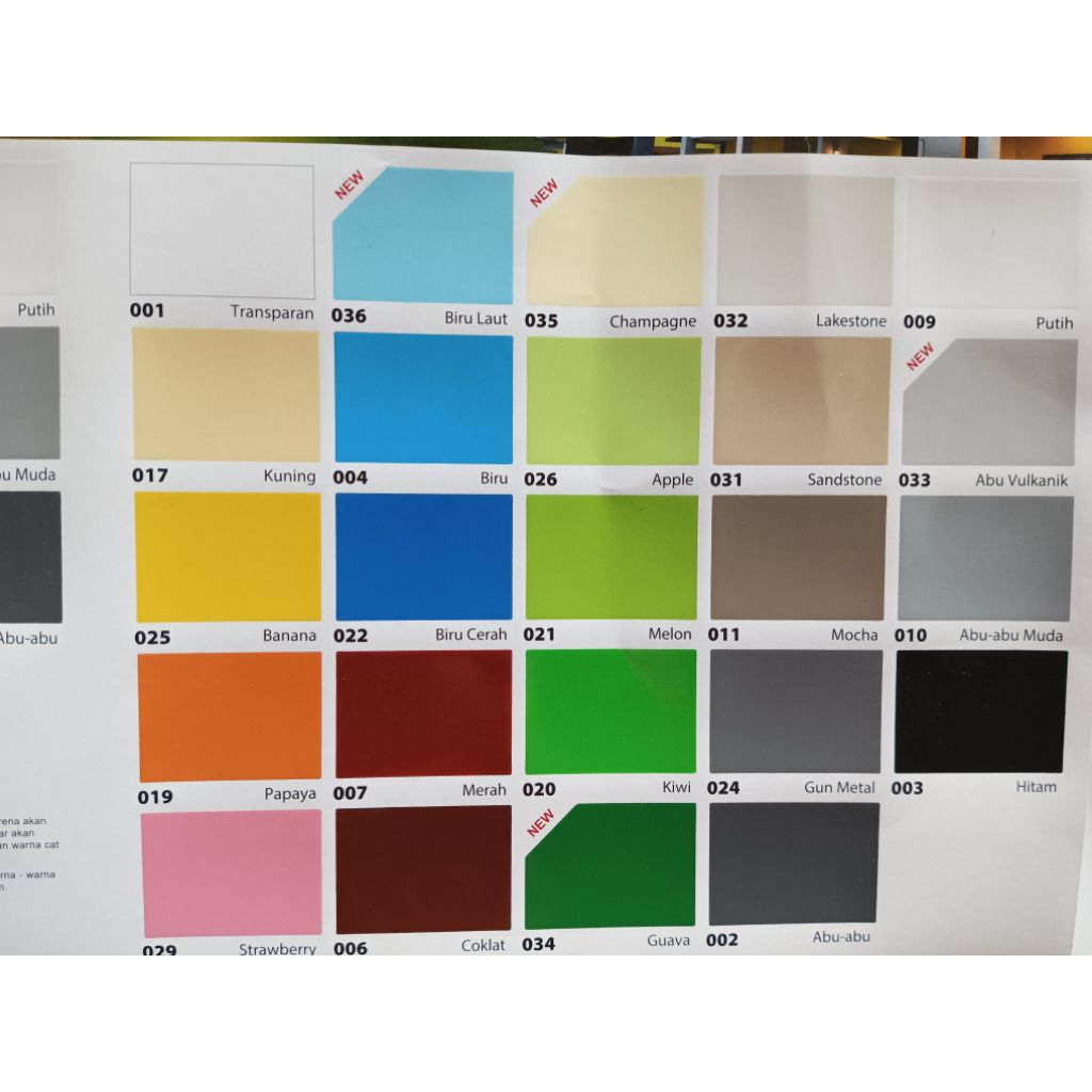 No drop 1 kg warna katalog