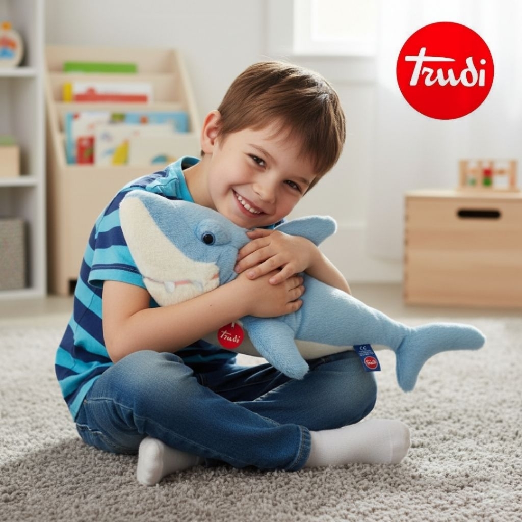 Boneka Ikan Hiu Import ITALY Original TRUDI Shark Fish PL Preloved Second Plush Stuffed Toys Plushie