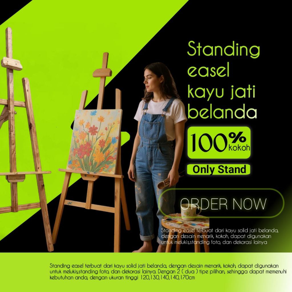 Easel Wooden Canvas Lukis Foto Wedding Stand kayu