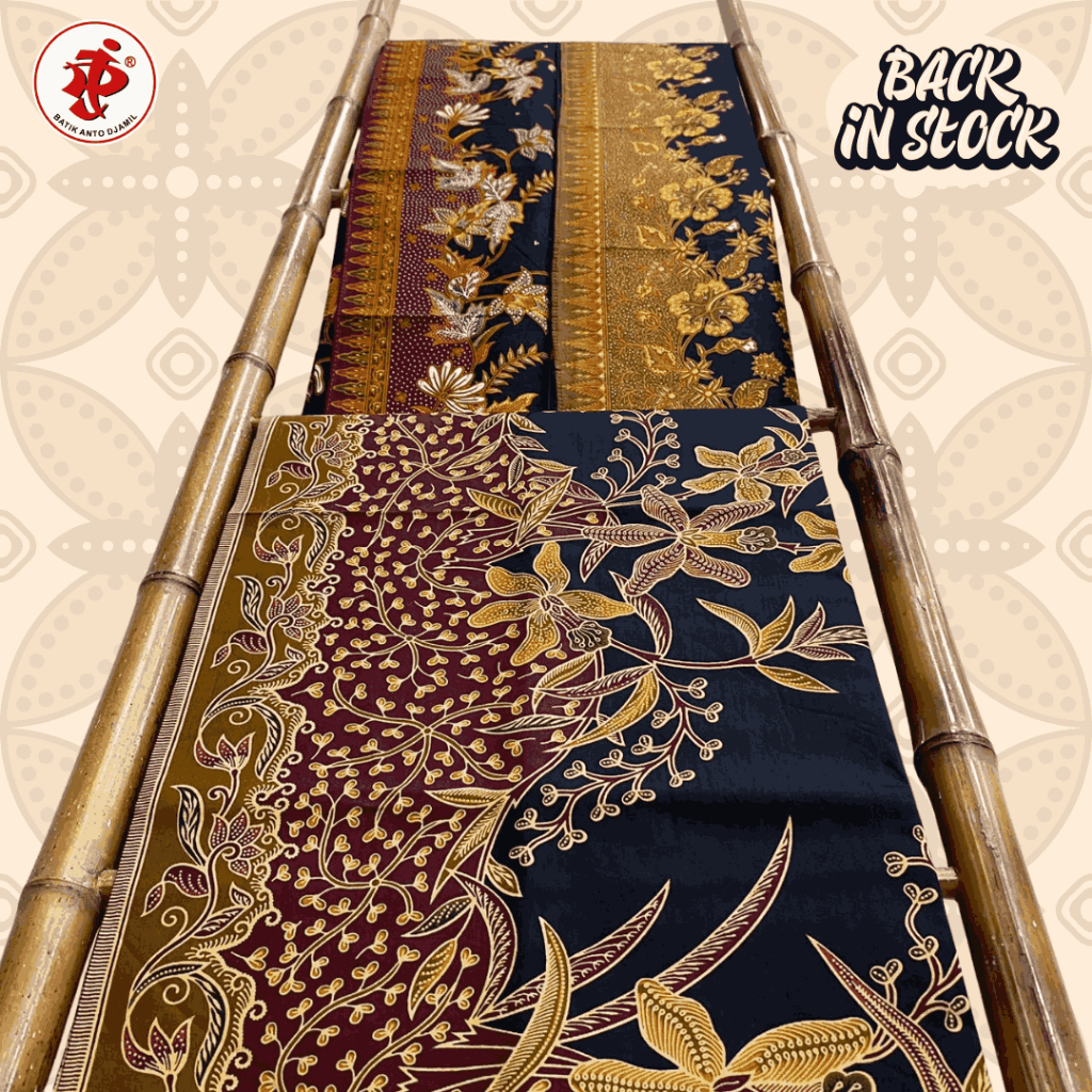 [BATIK ANTO DJAMIL] KAIN BATIK CAP CANTING WARNA DASAR HITAM MOTIF MODERN