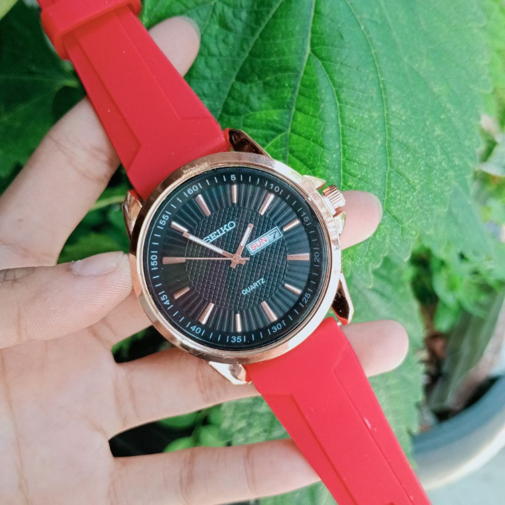 Jam Tangan Pria Tali Karet Seiko Tanggal Hari Sporty Simple Watches / Sale Termurah