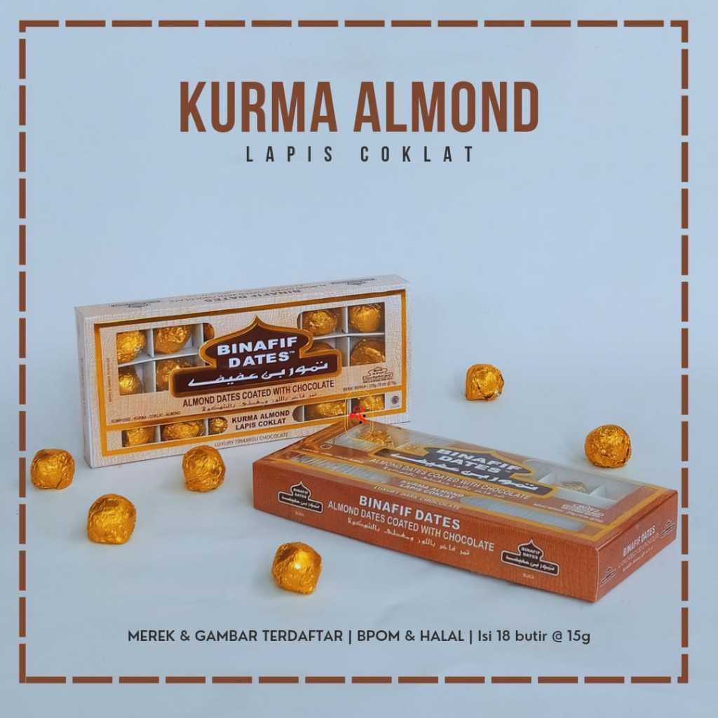 Coklat kurma isi kacang almond bin afif