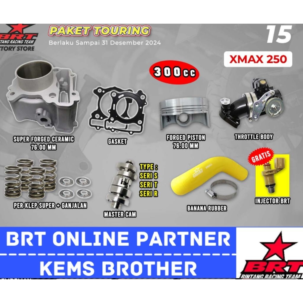 PAKET XMAX BRT 300CC PAKET TOURING 15 ORIGINAL BRT