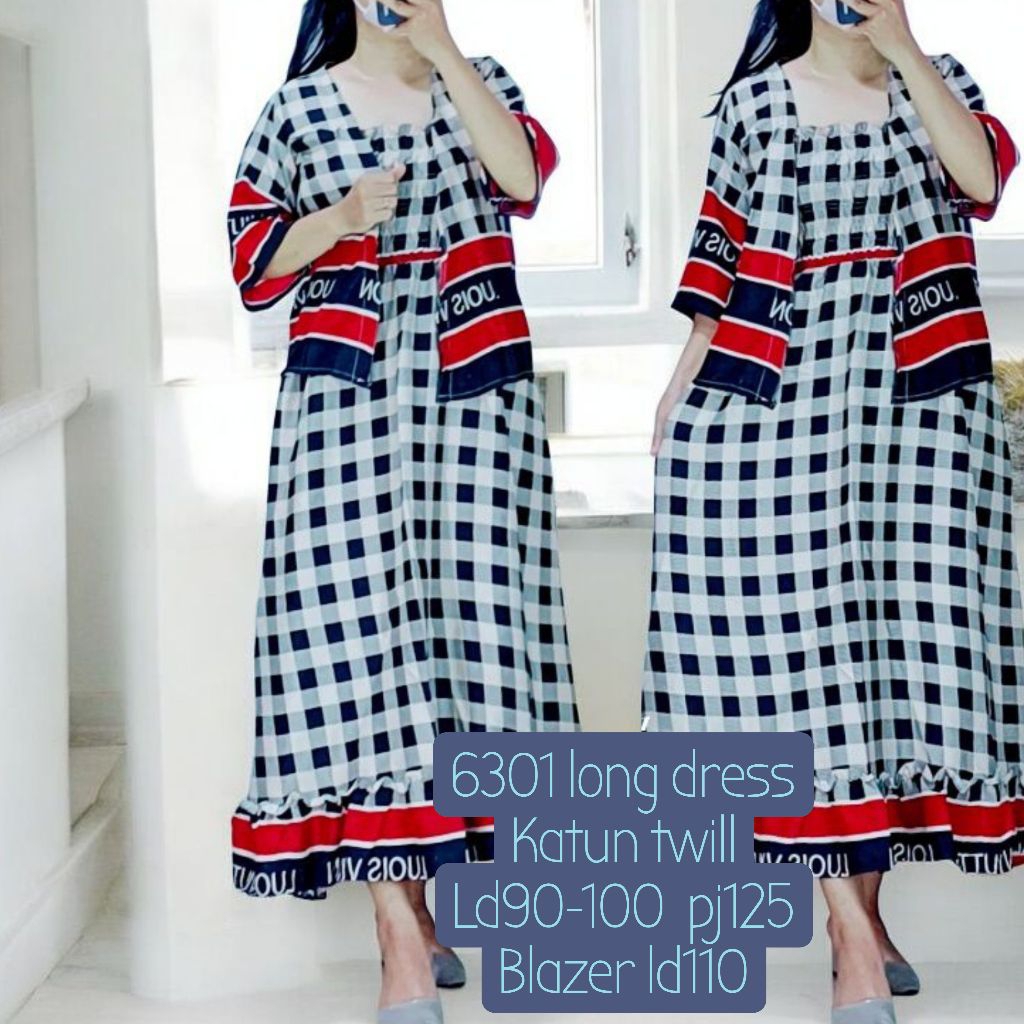 Dress brokat wanita korea 2299