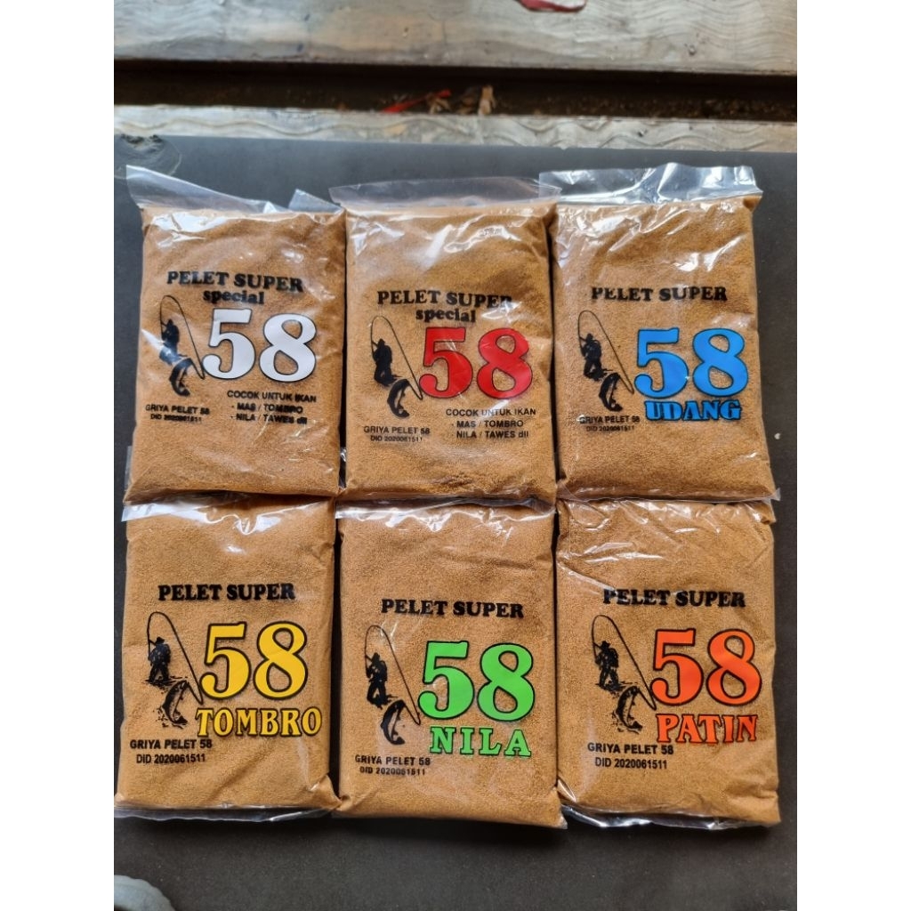 Pelet Super 58 all varian amis.patin.udang.nila.tombro