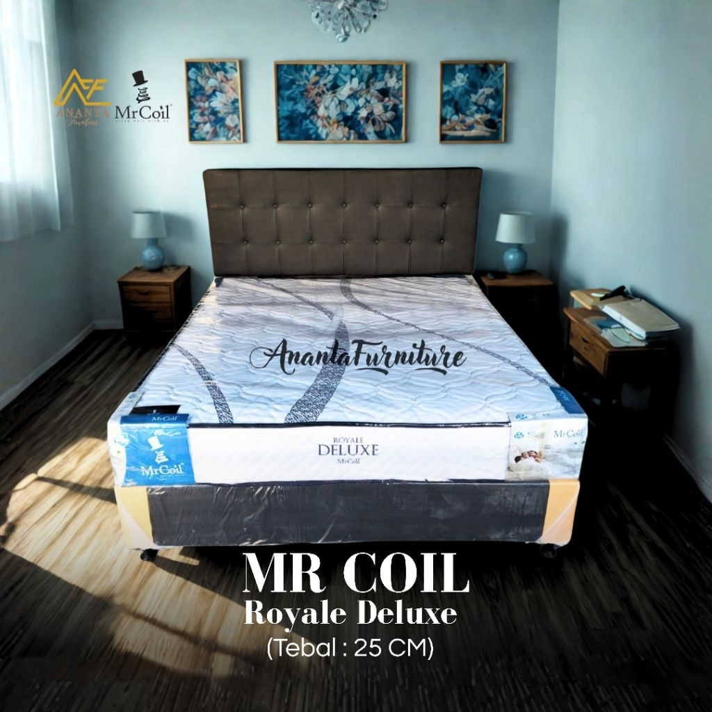 [PROMO] Full Set / Spring Bed / Mattress / Kasur - Mr Coil Royale Deluxe - Pengiriman Hanya Untuk Da