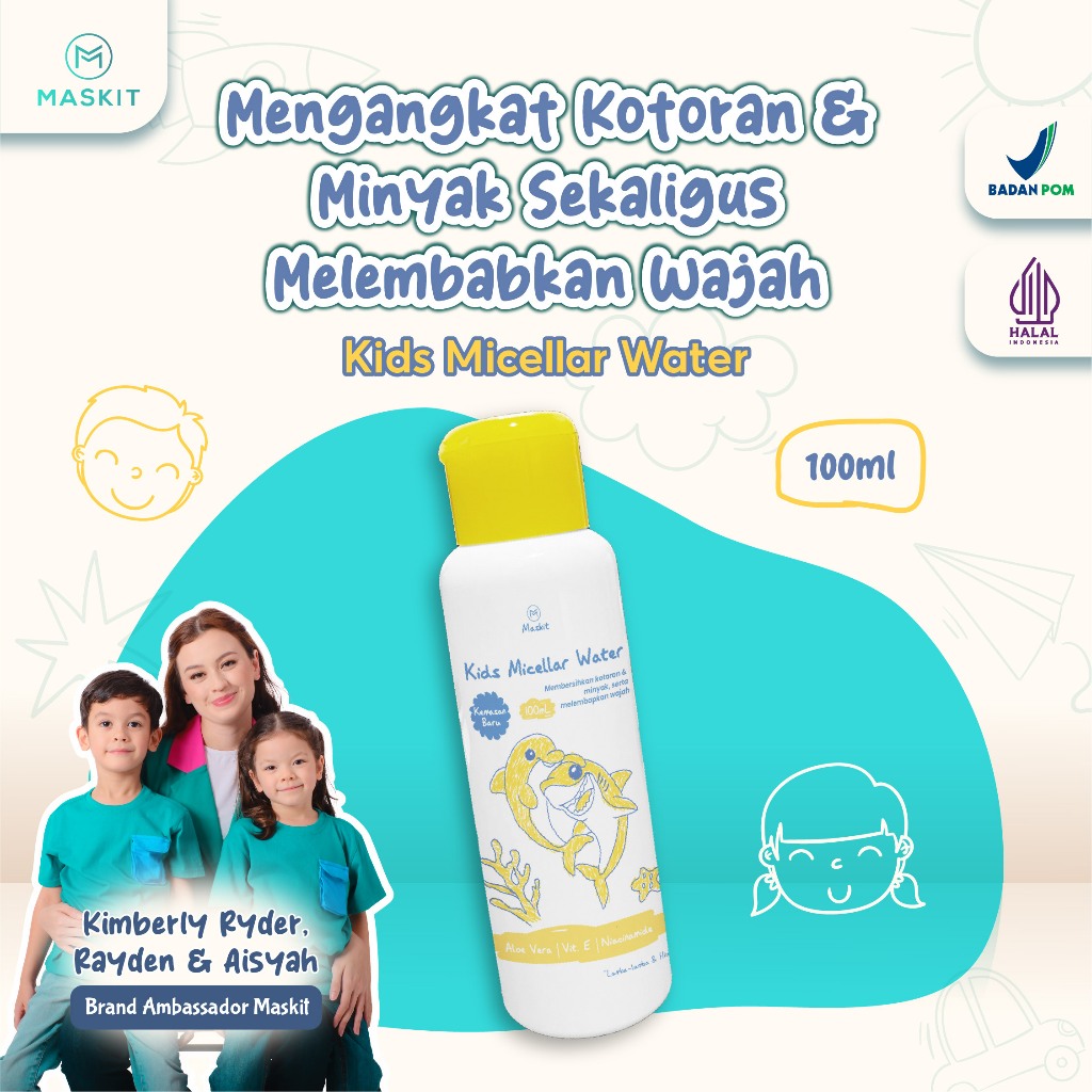 Kids Micellar Water Face Cleanser Natural | Miselar Water Pembersih Wajah Anak | Pembersih Make Up K