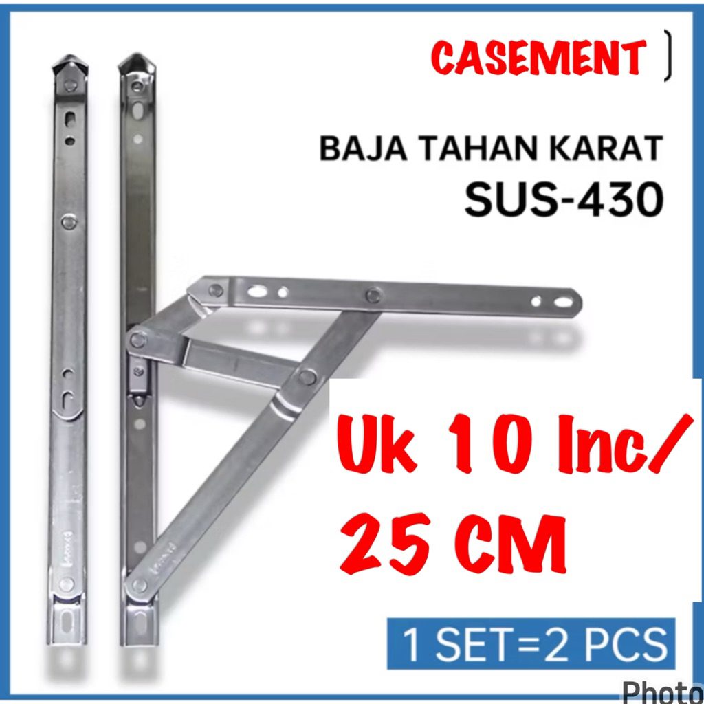 Engsel Jendela Tingkap Alumunium 10 Inc/ Window Casement 10 Inc engsel casement ukuran 10 inc stainl