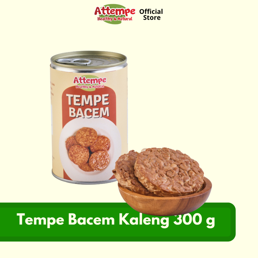 ATTEMPE Tempe Bacem dalam Kaleng Kedelai Lokal non GMO Organik