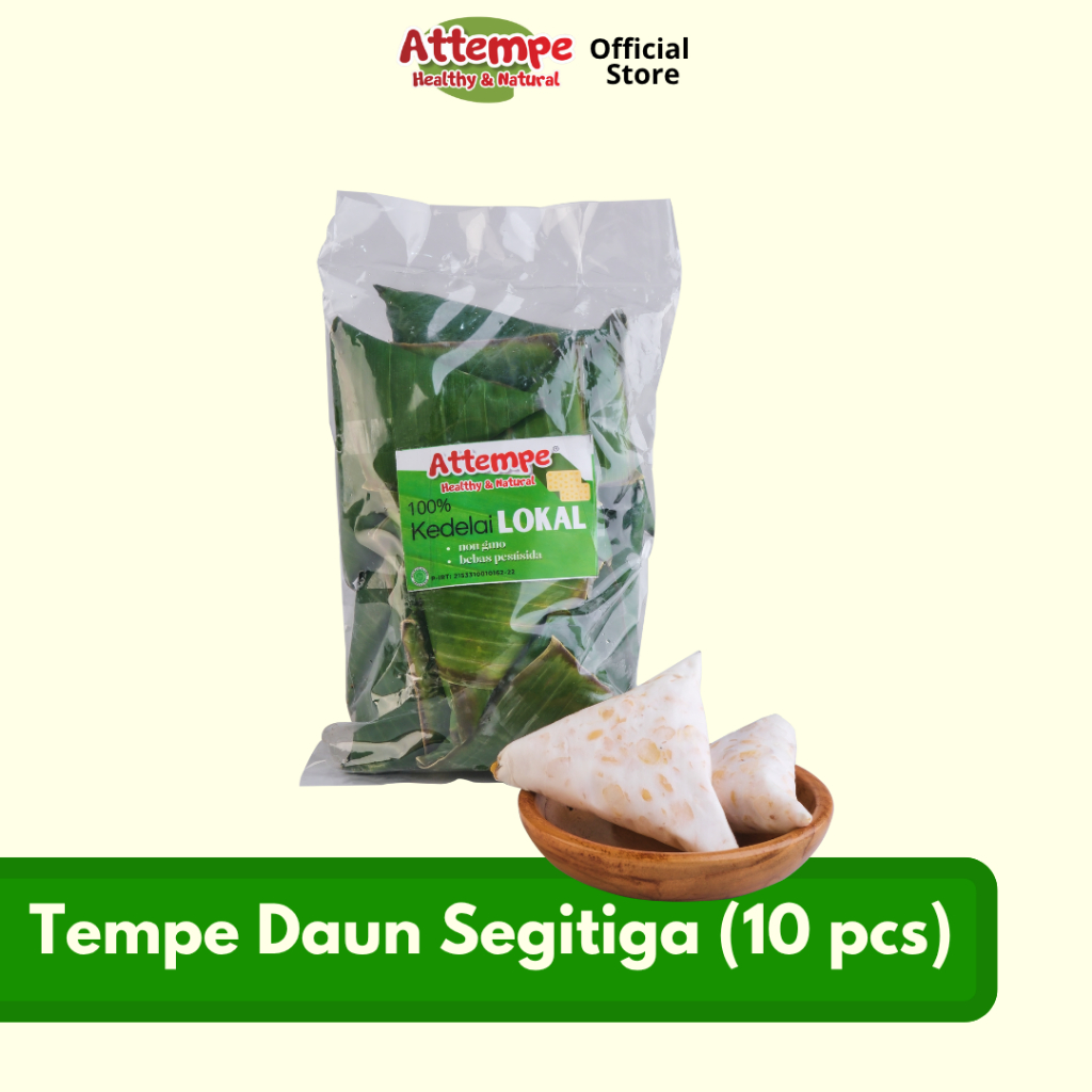 ATTEMPE TEMPE SEHAT DAUN SEGITIGA dari kedelai lokal organik Non-GMO (PENGIRIMAN INSTANT)