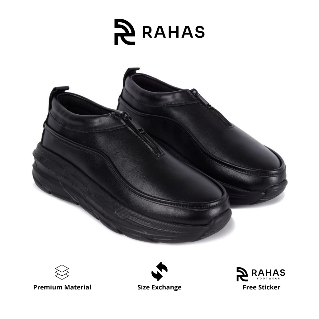 RAHAS - Sepatu Loafers Klasik Running - Sepatu Loafers Vintage Suede Phylon Sole Hitam Pria