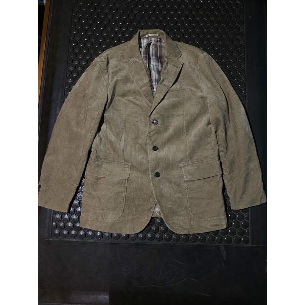 BLAZER JAS CORDUROY UNIQLO MEWAH BRANDES COKLAT MUDA