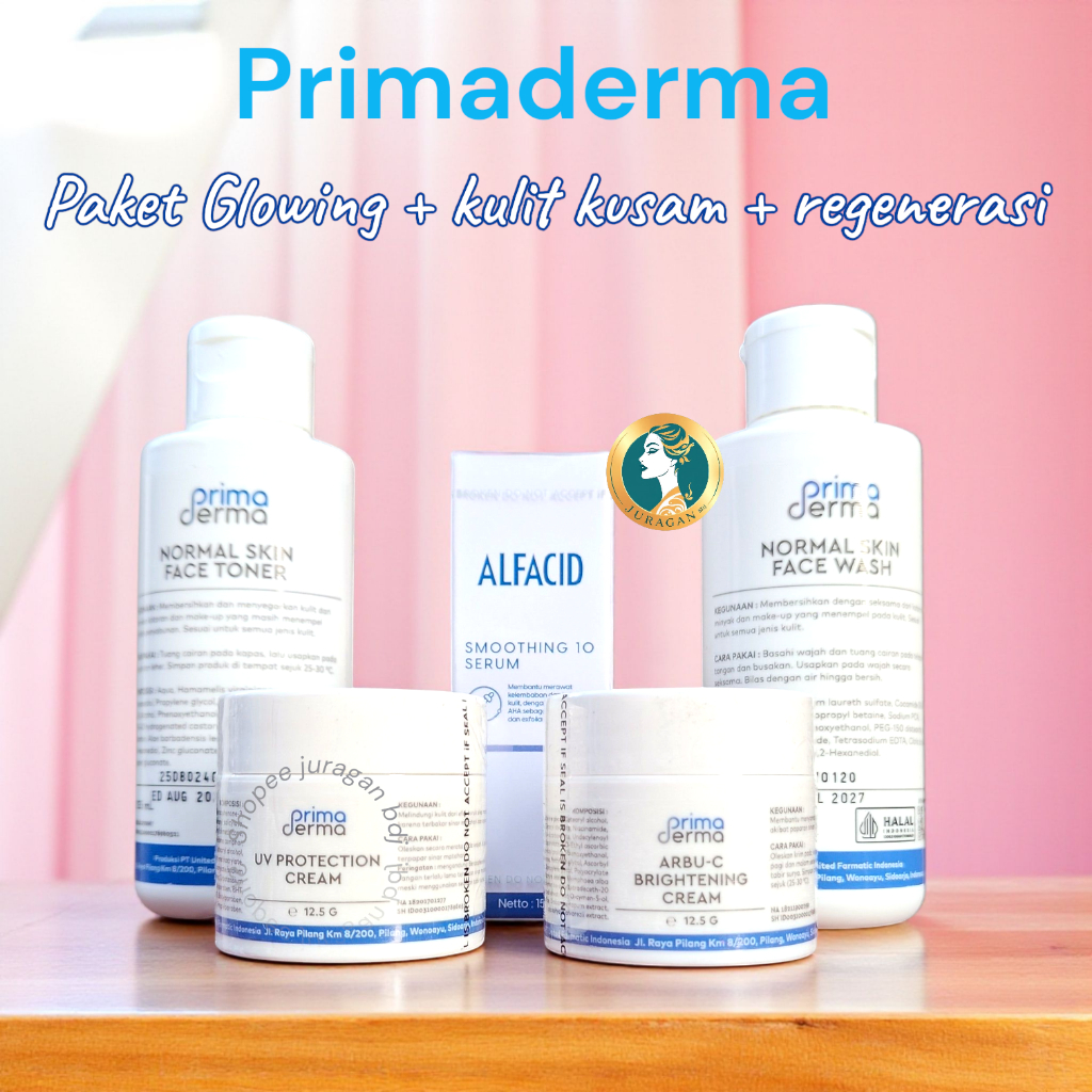 PRIMADERMA Paket Flek Glowing Normal Whitening Skin With Serum Smoothing 10